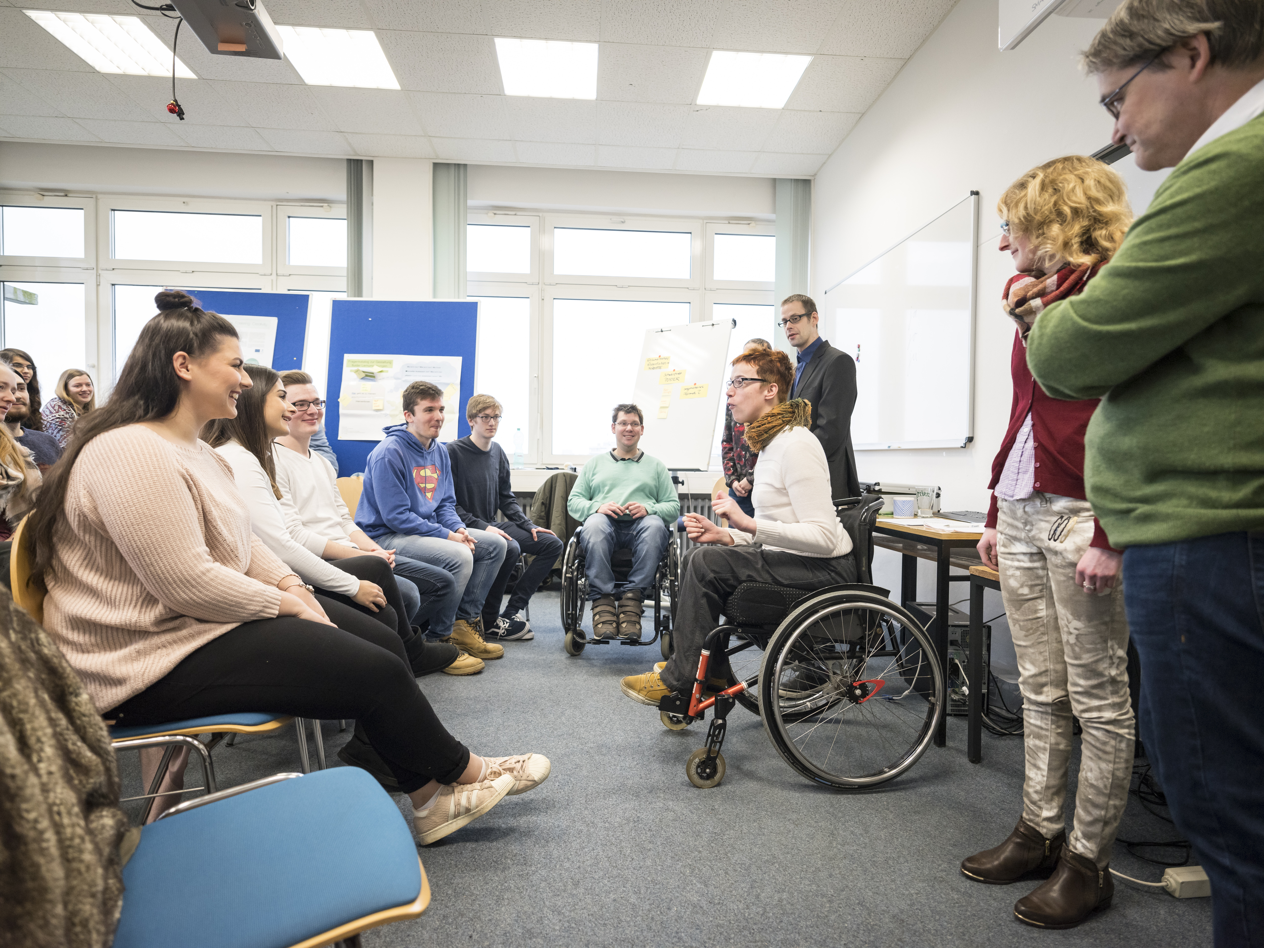 Institut für Inklusive Bildung gemeinnützige GmbH, Bildungsfachkräfte in einem medienpädagogischen Seminar an der Christian-Albrechts-Universität zu Kiel, fotografiert am 24. Januar 2018 beim Insitut für Inklusive Bildung gemeinnützige GmbH, Hopfenstr. 65, 24103 Kiel