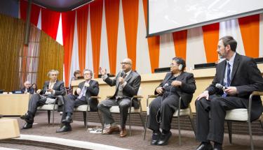 ECOSOC Special Meeting on Inequality
Session 2. “Tackling Inequality – A moral imperative and goal of the 2030 Agenda”
Moderator: Ali Velshi, Al Jazeera America.
Panelists: Bernard-Henri Levy, Philosopher; Thomas Pogge, Yale University, USA; Mirna Cunningham Kain, Activist, Former Chairperson of UN Permanent Forum on Indigenous Issues; Marc Fleurbaey, Princeton University, USA
Credit: UN Photo/Rick Bajornas